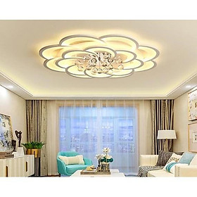 Mua Đèn mâm ốp trần hiện đại trang trí phòng khách  phòng ăn  nhà hàng  khách sạn- Đèn Led ốp trần 16 cánh 2 tầng 3 chế độ m