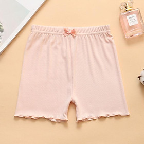 Quần legging đùi mùa hè len tăm đính nơ đẹp tiện lợi an toàn cho bé gái QATE19