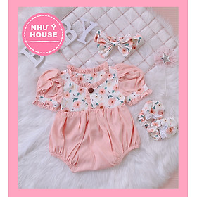 Body cho bé gái thiết kế Như Ý House màu hồng xinh cho bé từ 4-13 kg