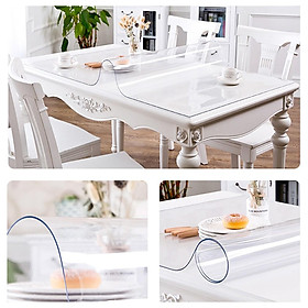 Mua Khăn Trải Bàn Thủy Tinh PVC Trong Suốt chống Nước chống Bán Bẩn chống Cháy dễ dàng vệ sinh phù hợp với Bàn Ăn - Bàn Cafe