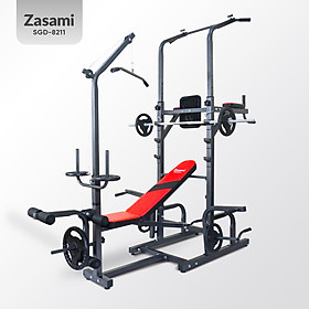 Giàn Tạ Đa Năng Zasami Có xà đơn xà kép gồm 1 đòn tạ 1m5 - Tặng kèm 1 đôi găng tay - Lựa chọn mức tạ ngẫu nhiên