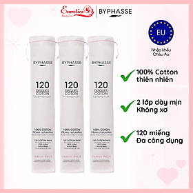 Bông Tẩy Trang Byphasse 120 Miếng Chính Hãng – Mềm Mịn, Không Xơ, Phù Hợp Mọi Loại Da