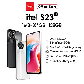 Điện Thoại Itel S23 128GB16GB 8GB8GB  Pin 5000mAh  6.6 Inch  Camera 50MP  90Hz  Face ID - Hàng chính Hãng - Đen