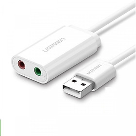 Mua Dây USB 2.0 UGREEN US205 mở rộng sang đồng thời 2 cổng 3.5mm cho tai nghe + mic (DISABLE) - Hàng chính hãng