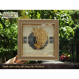 Mua Tranh chim công dát vàng 24k 26x26cm