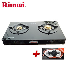 Mua Bếp gas 6 tấc Rinnai RV-6 Double Glass (B)  Chén đồng có đầu hâm tiết kiệm gas - Hàng chính hãng