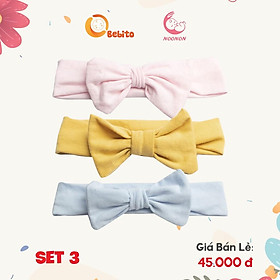Turban, Băng Đô Nơ Vải Cotton Siêu Mềm Đẹp Cho Bé
