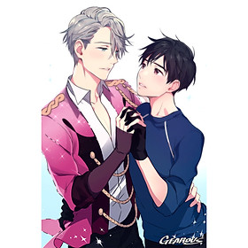 Tranh poster Yuri On Ice khổ A4 sét 3 tấm ngẫu nhiên   - Victuuri 