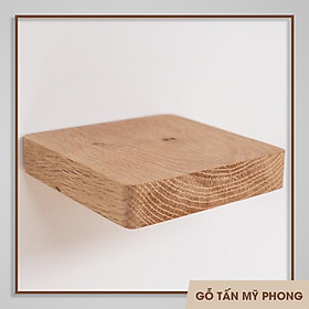Kệ gỗ tự nhiên vuông giấu chân gắn tường kích thước 15x15cm
