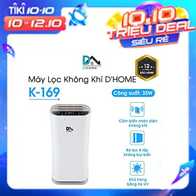 Máy Lọc Không Khí DHOME K-169 Có tia UV khử khuẩn - Lọc Bụi Mịn