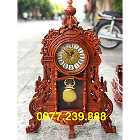Mua đồng hồ để bàn bằng gỗ hương hoa lá tây 70cm