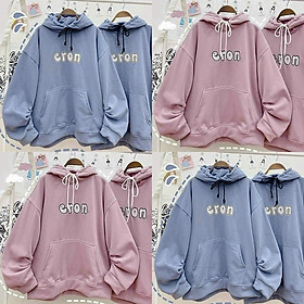 Áo Hoodie Chống Nắng THIFU FASHION Thêu Chữ ERON Nón 2 Lớp Chất Liệu Thun PE Cho Nam Và Nữ Dưới 70kg