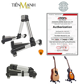 [Chính Hãng, Màu Bạc] Aroma AGS-08 Giá Để Đàn Guitar, Ukulele, Violin, Mandolin (Loại gấp nhỏ gọn AGS08 Stand - Kệ chân đỡ chữ A cho Ghi-ta Acoustic, Classic, Điện, Electric, Bass) - Kèm Móng Gẩy DreamMaker