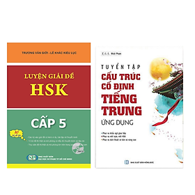 Combo 2 sách Luyện giải đề thi HSK cấp 5 có mp3 nge +Tuyển tập cấu trúc cố định tiếng Trung ứng dụng +DVD tài liệu