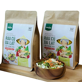 Rau củ đà lạt hữu cơ sấy thăng hoa 50gr - 5 loại rau củ hữu cơ tiện lợi, dinh dưỡng