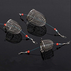 1PC S/M/L Outdoor Fish Small Stainless Steel Bait Cage Basket Feeder HolderFishing Lure Cage Fishing Accessories