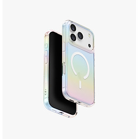 Ốp lưng Cho iPhone 17 Series UNIQ Iridescia Hiệu Ứng Holographic Chuyển Sắc Cầu Vồng Sạc Không Dây MagClick Hàng Chính Hãng