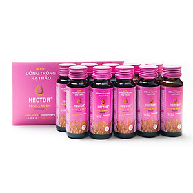 Hộp 10 chai nước Thực phẩm chức năng đông trùng hạ thảo Hector collagen 