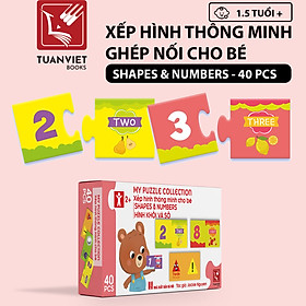 Bộ Xếp hình Ghép nối Thông Minh - Cho bé 1,5t + - 6 Chủ đề (Song ngữ Việt Anh)