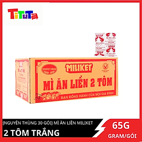 Nguyên thùng 30 gói Mì ăn liền Miliket sate giấy trắng 65gX30