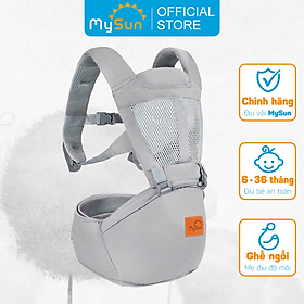 Đai địu vải lưới có bệ ngồi 4 tư thế cho trẻ sơ sinh, em bé 1 2 3 … 36 tháng tuổi đi xe máy MySun