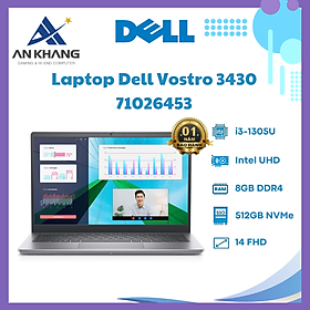 Laptop Dell Vostro 3430 71026453 (Intel Core i3-1305U | 8GB | 512GB | Intel UHD | 14 inch FHD | Win 11 | Office | Xám) - Hàng Chính Hãng - Bảo Hành 12 Tháng Tại Dell Việt Nam