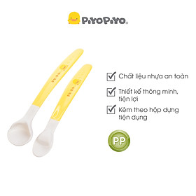 Bộ 2 muỗng nông cho bé ăn dặm an toàn Piyo Piyo (4M+), PY630096