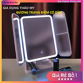 Gương Trang Điểm Có Đèn Led Xoay 360 Độ Tiện Lợi