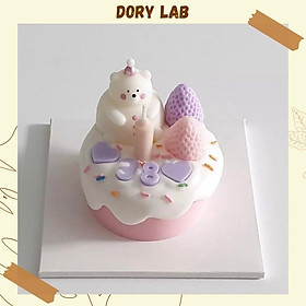 Nến Thơm Handmade Bánh Sinh Nhật Gấu Béo Ú Cute - Dory Lab