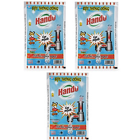 Bộ 3 Bột thông cống Hando nội địa cực mạnh 100g tiện ích- an toàn cho đường ống