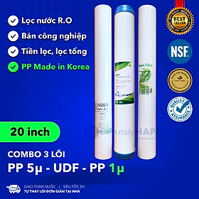 Hình ảnh Bộ 3 Lõi Lọc Nước 20 inch 1-2-3, Lọc Thô Đầu Nguồn, Sinh Hoạt, Tiền Lọc 123 20in - Hàng Chất Lượng