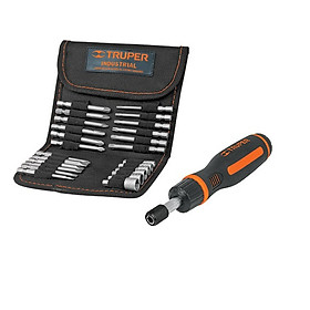 Bộ vỉ tô túi vải đuôi lục giác 1/4" và 18 chi tiết, Truper - 18219