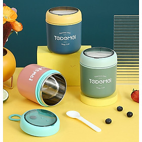 Bình ủ cháo, giữ nhiệt lõi inox 304 TEDEMEI dùng mang cháo ra ngoài cho bé hoặc cơm văn phòng - Hàng chính hãng