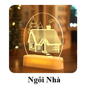 Đèn ngủ để bàn 3D bằng kính làm quà tặng Giáng Sinh NOEL