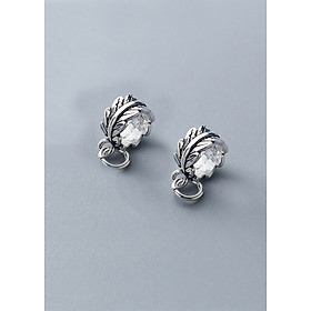 Combo 2 cái charm bạc chiếc lá cuộn tròn gắn charm treo - Ngọc Quý Gemstones