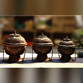 Mua Lư Đồng Treo Xích Thủ Công NEPAL - Dáng Tròn - Nhiều CỠ - Tiện Lợi