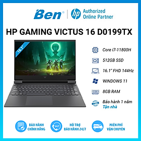 Laptop HP Victus 16-d0199TX 4R0U1PA (Core i7-11800H/ 8GB/ 512GB + 32GB/ RTX 3050/ 16.1 FHD, 144Hz/ Win10) - Hàng Chính Hãng