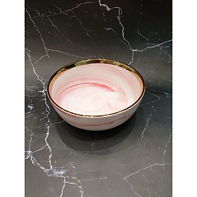 Bát tô gốm sứ cao cấp PINK MARBLE vân đá hồng viền vàng sang trọng cỡ 19cm 5547BM