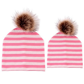 2PCS Parent-Child Hat, Mother & Baby Winter Warm Hat Family Beanie Ski Cap Green