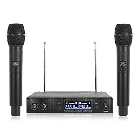 Hệ thống mic không dây VHF V2020 với 2 micrô cầm tay hai chiều ChannelDesign chống nhiễu đối với Live, Stage