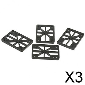 3x4 Pieces Skateboard Longboard Shock Pads Risers 0.6cm Or 0.8cm Black 6mm