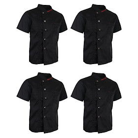 4x Chef Coat   Cooking Waiter Uniform Clothes