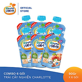 Combo 6 Gói Trái cây nghiền Charlotte Fruto Nyanya 90g
