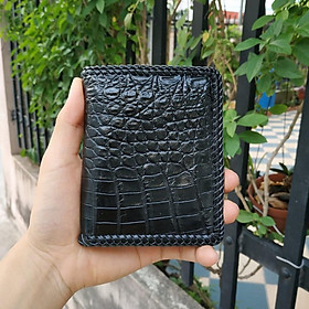 Bóp Nam Da Bụng Cá Sấu 2 Mặt Đan Viền Rất Mềm Và Bền VS2V14N