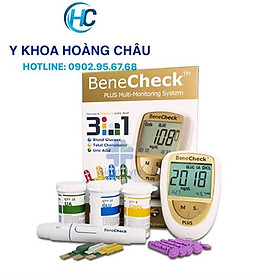 Hình ảnh Bộ Máy Đo Đường Huyết 3 Trong 1 Benecheck Plus - Máy Đo Đường Huyết, Mỡ Máu, Axit Uric Trong Máu