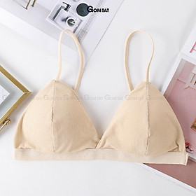 Áo bra nữ hai dây GOMTAT vải cotton co dãn thấm hút dây lưng mảnh mút mỏng không gọng, lên form ngực xinh -BRADAY-006