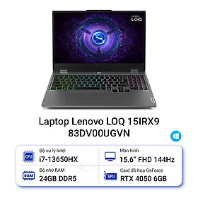Mua Laptop Lenovo LOQ 15IRX9 83DV00UGVN (i7-13650HX/24GB/512GB/ RTX 4050/15.6 inch FHD 144Hz/Win 11/Xám) - HÀNG CHÍNH HÃNG