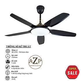 Mua Siêu Sales QUẠT TRẦN AZP- 5 CÁNH NHỰA  CÔNG XUẤT 65W  CÓ REMOTE- Hàng Nhập Khẩu