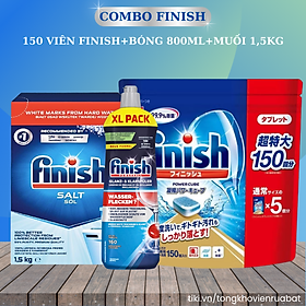 Viên rửa bát Finish Nhật bản 150 viên - Viên finish power cube 150v dùng cho máy rửa bát chén loại nhỏ từ 6 - 8 - 9 -10 bộ bát đĩa