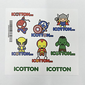 Hình dán Sticker Icotton hình siêu anh hùng